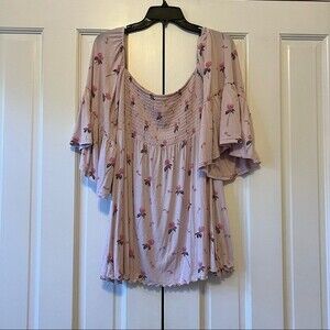 Free People Lana Floral Smocked Blouse